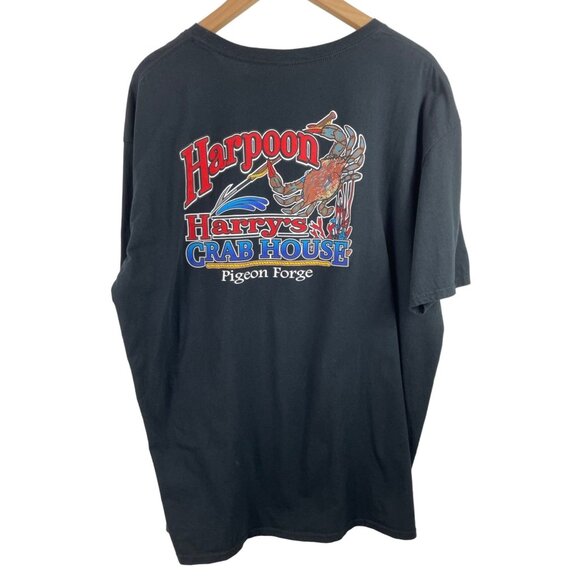 Harpoon Harry's Crab House Pigeon Forge Mens 2XL Black Short Sleeve T-shirt - Picture 2 of 7